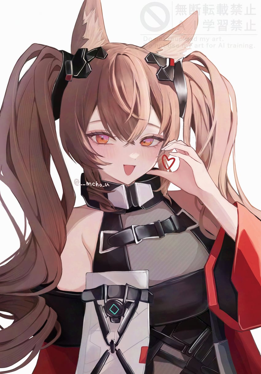 明日方舟、明日方舟：终末地、安洁莉娜 (明日方舟) 1名女孩 :D 异形乳量 (大) 兽耳毛 兽耳