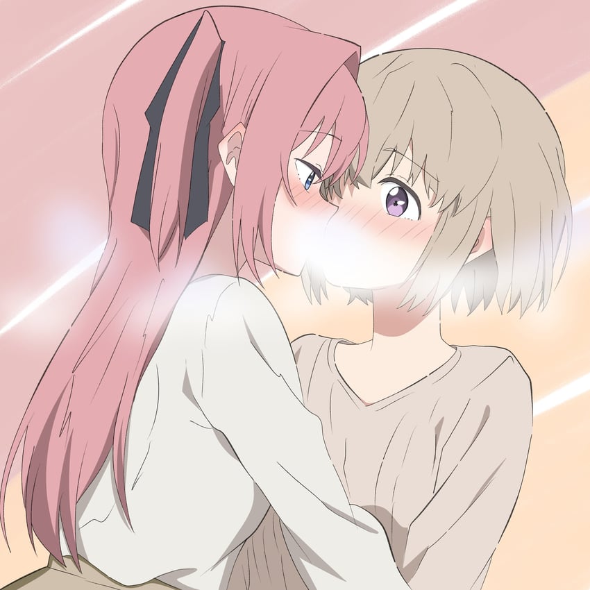 神稻牡丹：醉态如百合之花、上伊那牡丹、砺波伊吹 2名女孩 黑色丝带 蓝眼 棕色衬衫 便利的打码