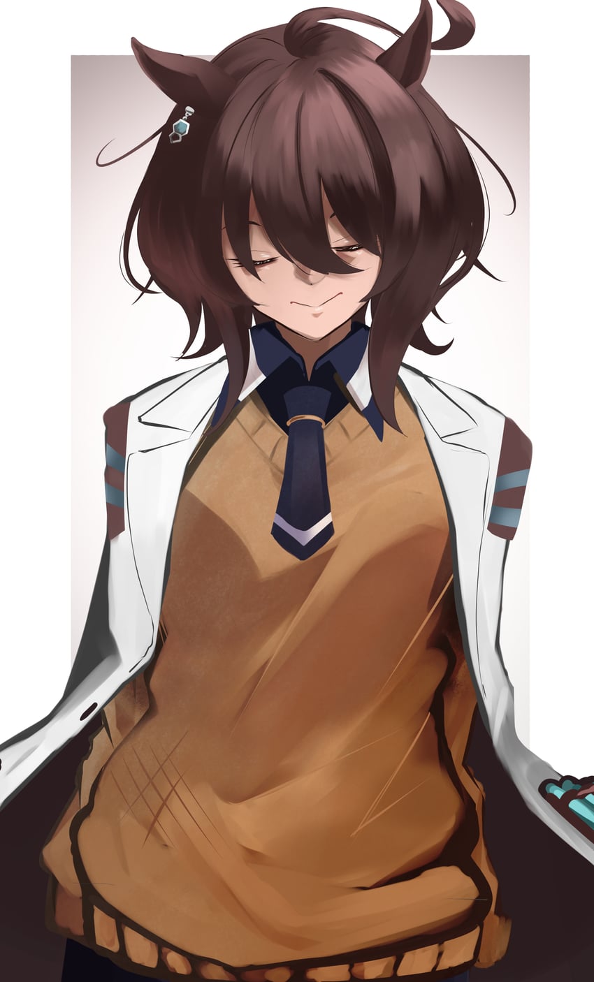赛马娘、爱丽速子 (赛马娘)、爱丽速子 (赛马娘) 1名女孩 呆毛 兽耳 黑色领带 棕发