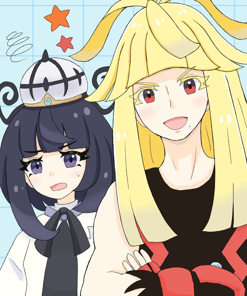 宝可梦、宝可梦传说：Z-A、希嘉娜 (精灵宝可梦) 1名男孩 1名女孩 :D 黑发 黑衬衫