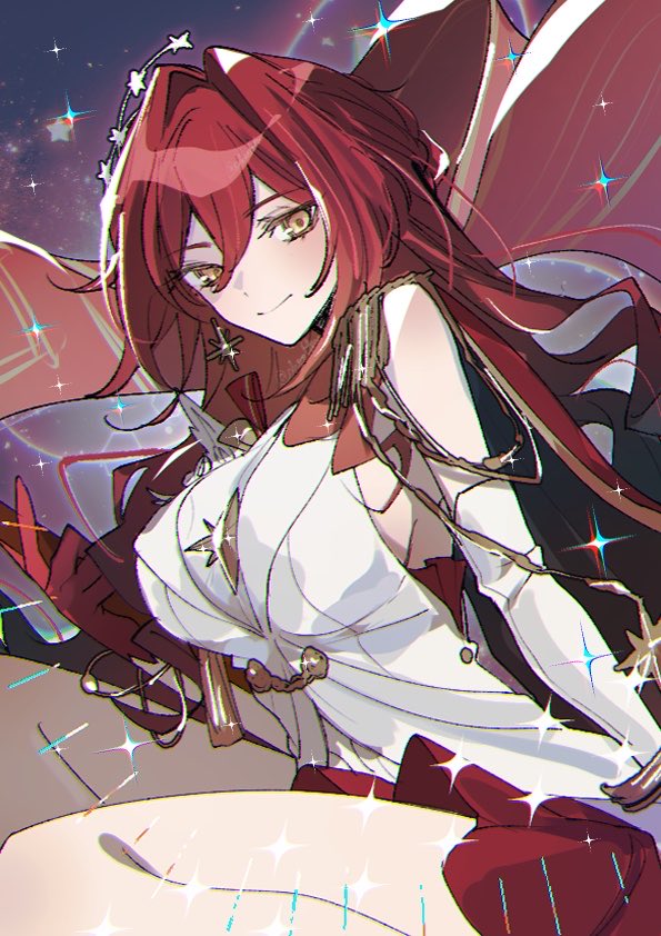 崩坏：星穹铁道、崩坏系列、姬子 (崩坏：星穹铁道) 1名女孩 乳房 连衣裙 耳环 旗帜