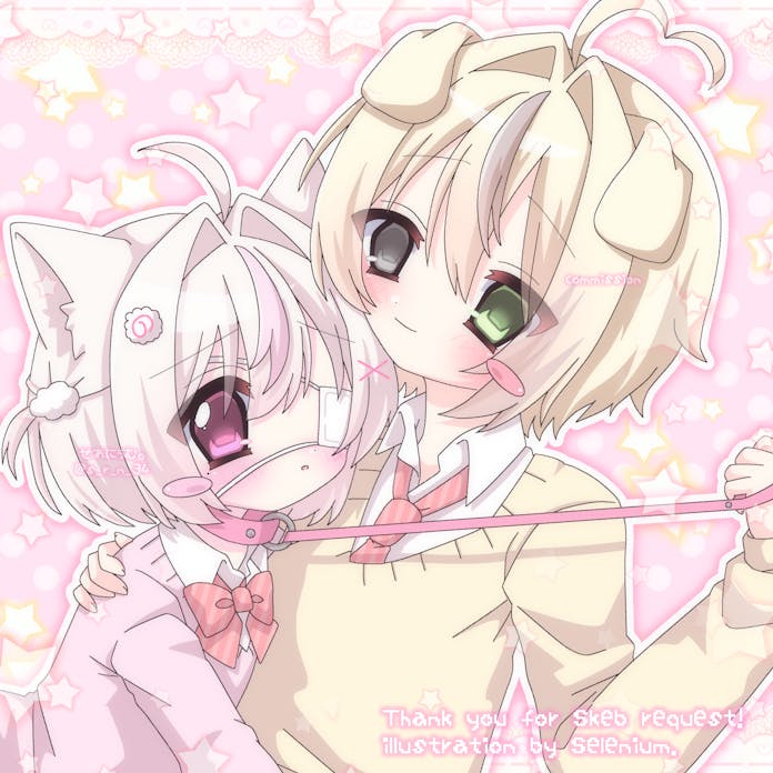 原创 1名男孩 1名女孩 呆毛 兽耳 作者名