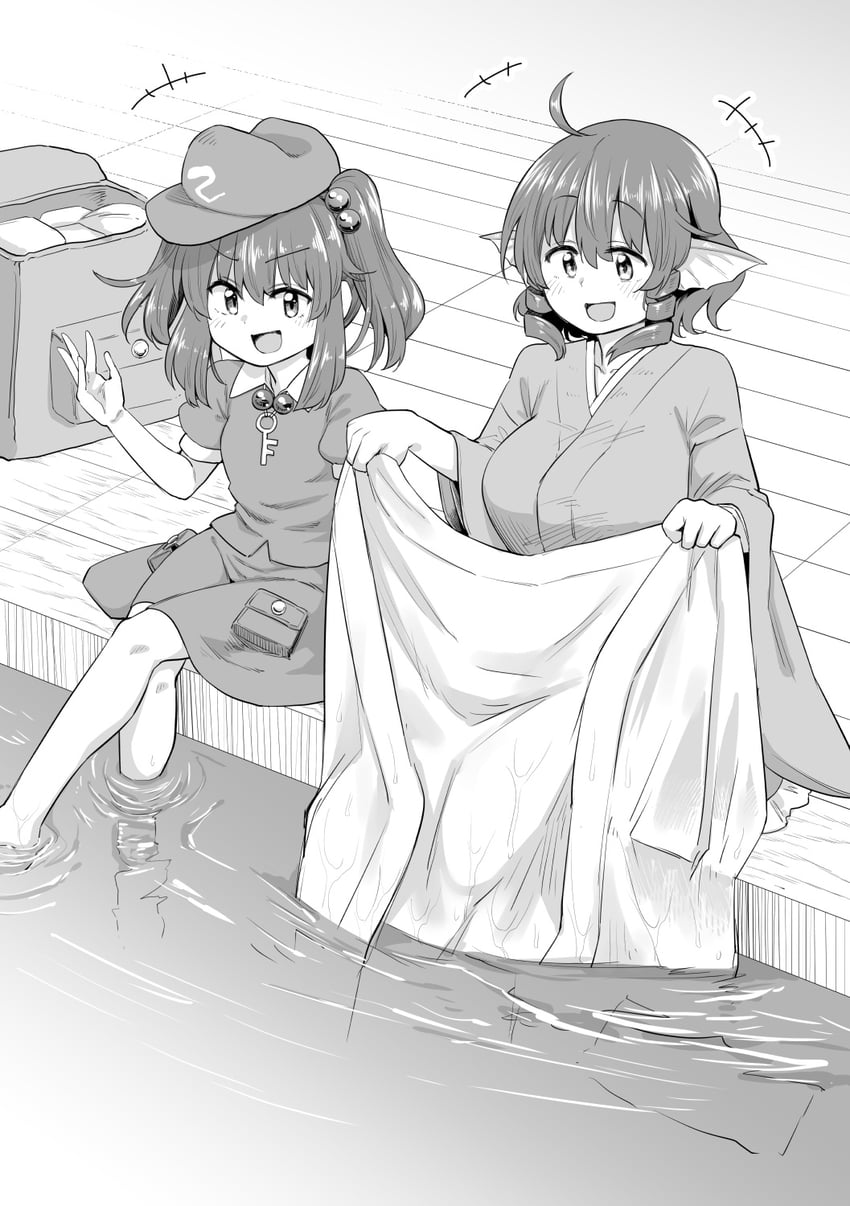 东方Project、河城荷取、若鹭姬 +++ 2名女孩 :D 呆毛 包