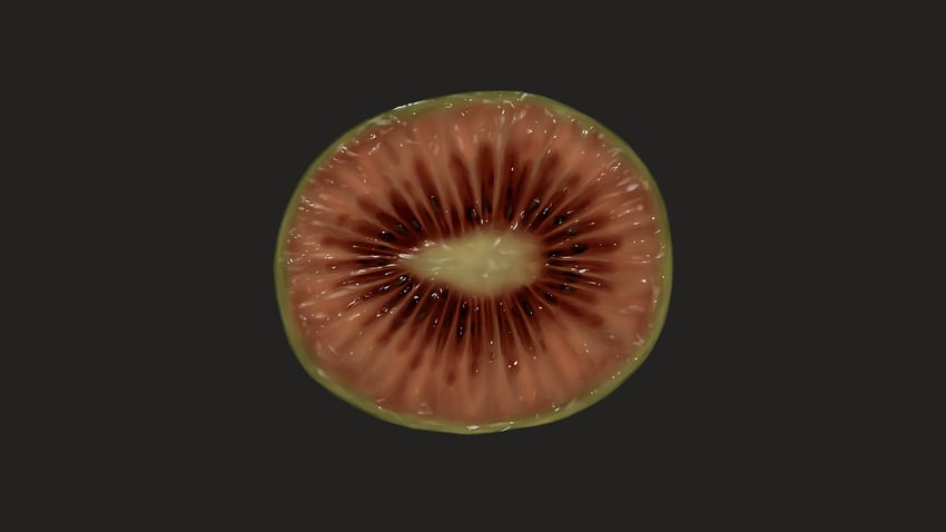 原创 食物 水果 水果特写 灰色背景 奇异果