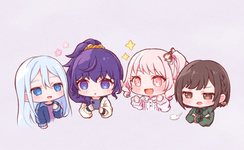 世界计划、晓山瑞希、朝比奈真冬 1个其他角色 25点，在Nightcord。 (世界计划) 3人女子 :D 惊讶