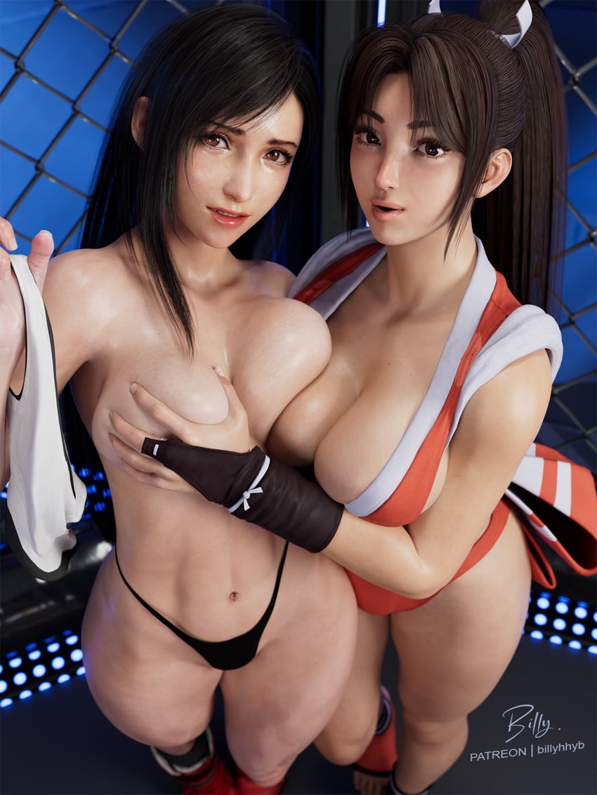 饿狼传说、最终幻想、最终幻想VII 2名女孩 3D 作者名 裸腿 露肩