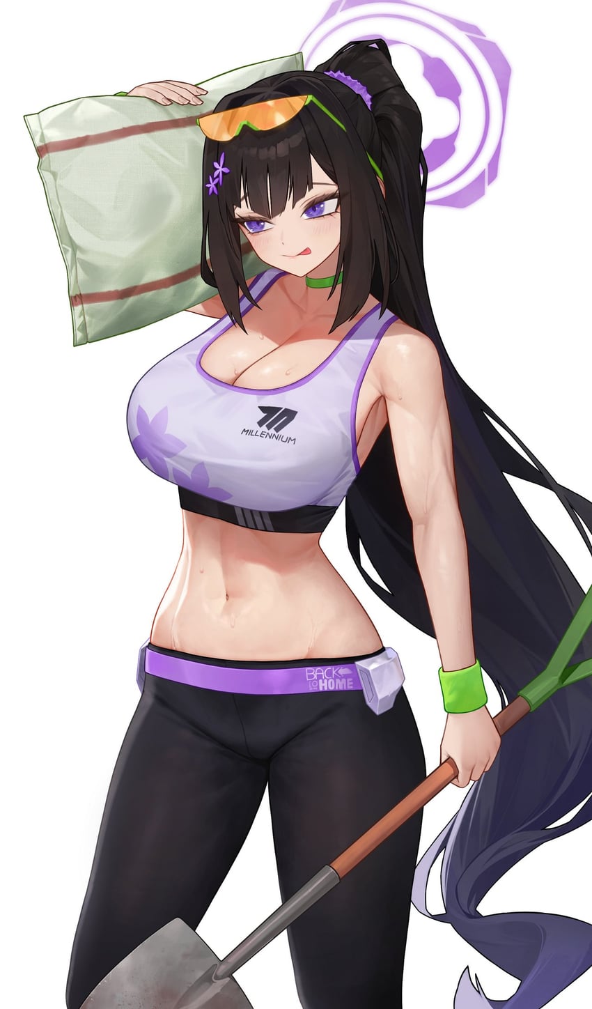 蔚蓝档案、堇 (蔚蓝档案) 1名女孩 :p 举手 包 黑发