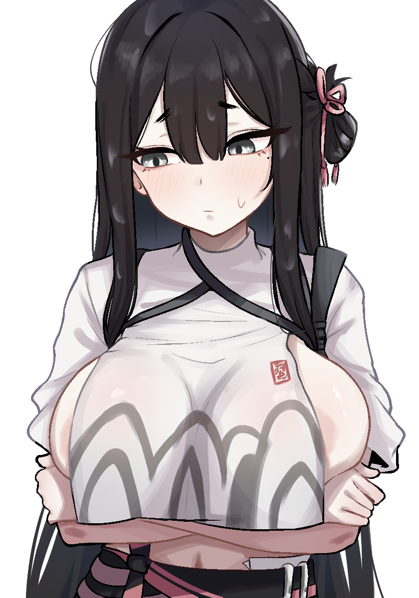 提卡尔、inkle (trickcal) 1名女孩 露乳晕 手托胸 黑发 脸红