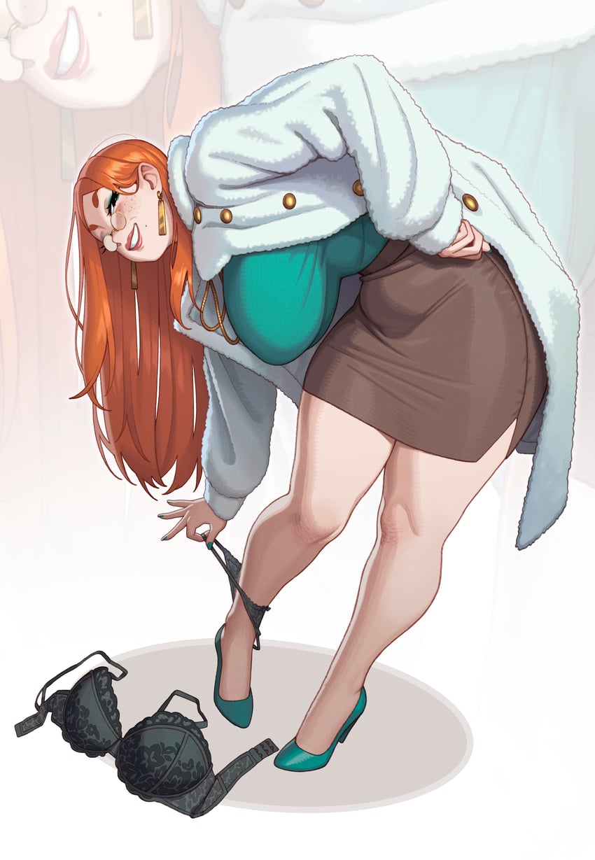 原创、安妮 (Riz) 1名女孩 胸罩 乳房 外套 耳环