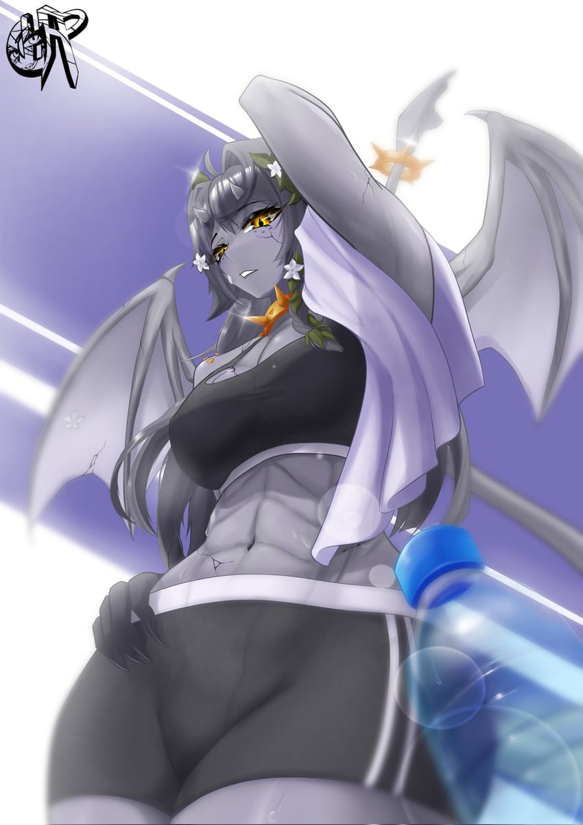 个人势虚拟主播、jax (vtuber) 1名女孩 腹肌 骑行裤 瓶子 乳房