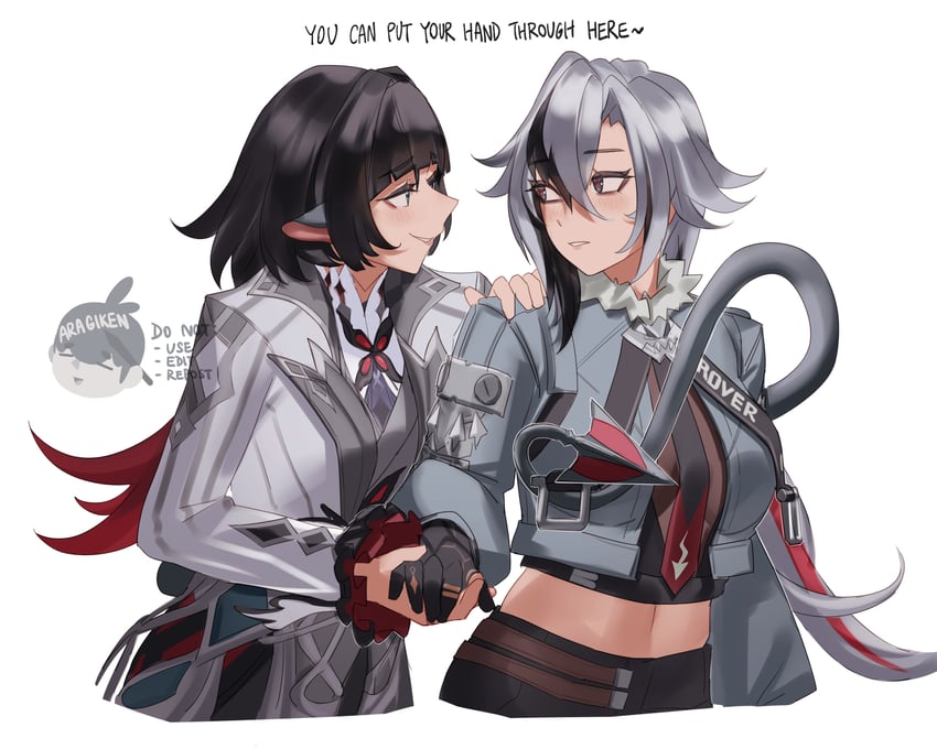 原神、米哈游、绝区零 2名女孩 阿蕾奇诺 (原神) (Cosplay) 黑发 齐刘海 角色扮演