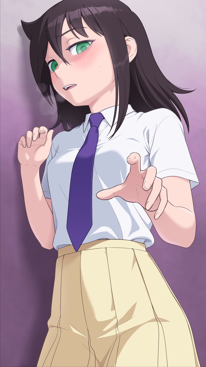 我不受欢迎，怎么想都是你们的错！、黑木智子 1名女孩 眼袋 黑发 脸红 乳房