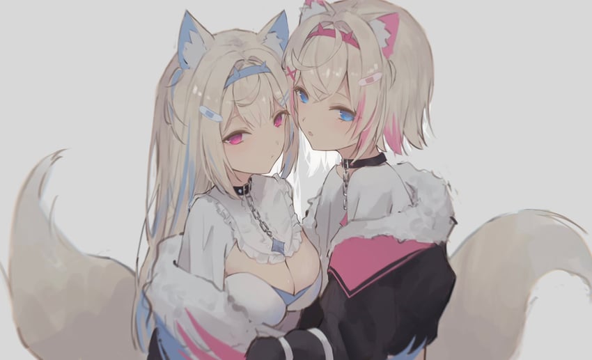 Hololive、Hololive英语、芙华瓦·阿比斯嘉德 2名女孩 兽耳毛 兽耳 创可贴 创可贴发饰