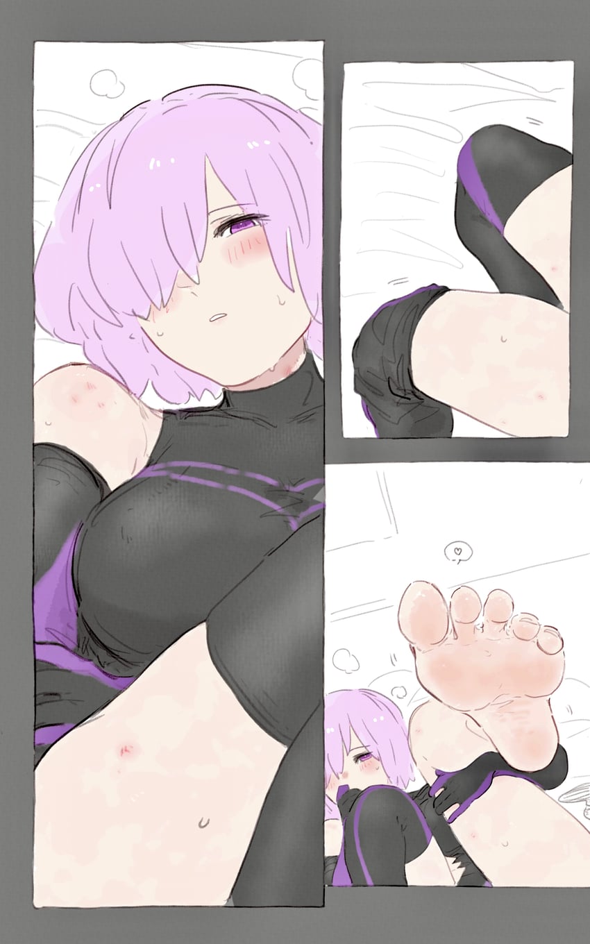 Fate/Grand Order、Fate系列、玛修·基列莱特 1名女孩 铠甲紧身衣 露肩 脸红 乳房
