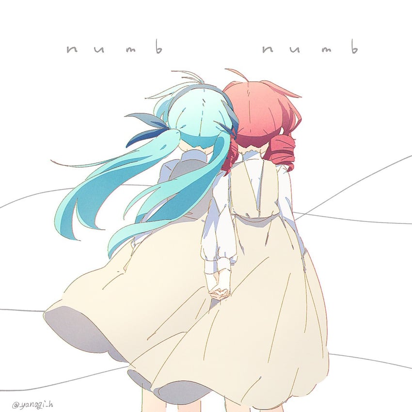 numb numb (vocaloid)、UTAU、VOCALOID 2名女孩 呆毛 水色瞳 水色发 作者名