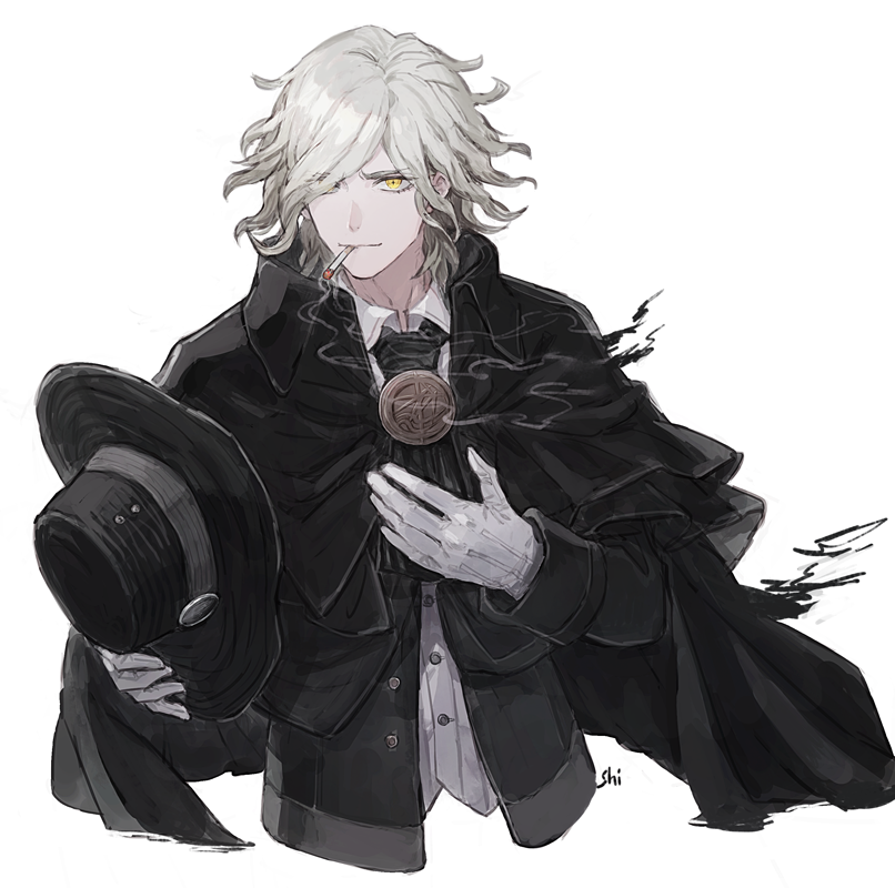 Fate/Grand Order、Fate系列、爱德蒙·唐泰斯 (Fate) 1名男孩 阿斯科特领巾 黑色细领带 黑色披肩 黑斗篷