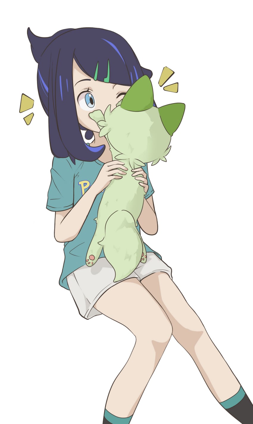 宝可梦、精灵宝可梦 (动画)、宝可梦：地平线 1名女孩 替换服装 黑发 蓝眼 睫毛