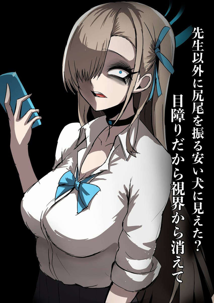 蔚蓝档案、一之濑明日奈、明日奈 (校服) (蔚蓝档案) 1名女孩 不对称刘海 金发 蓝色蝴蝶结 蓝色领结
