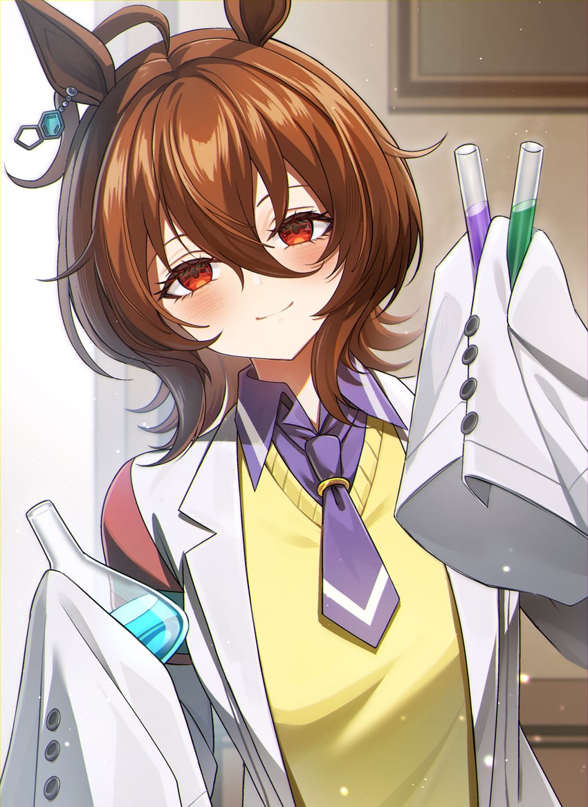 赛马娘、爱丽速子 (赛马娘)、爱丽速子 (赛马娘) 1名女孩 呆毛 兽耳 脸红 棕发