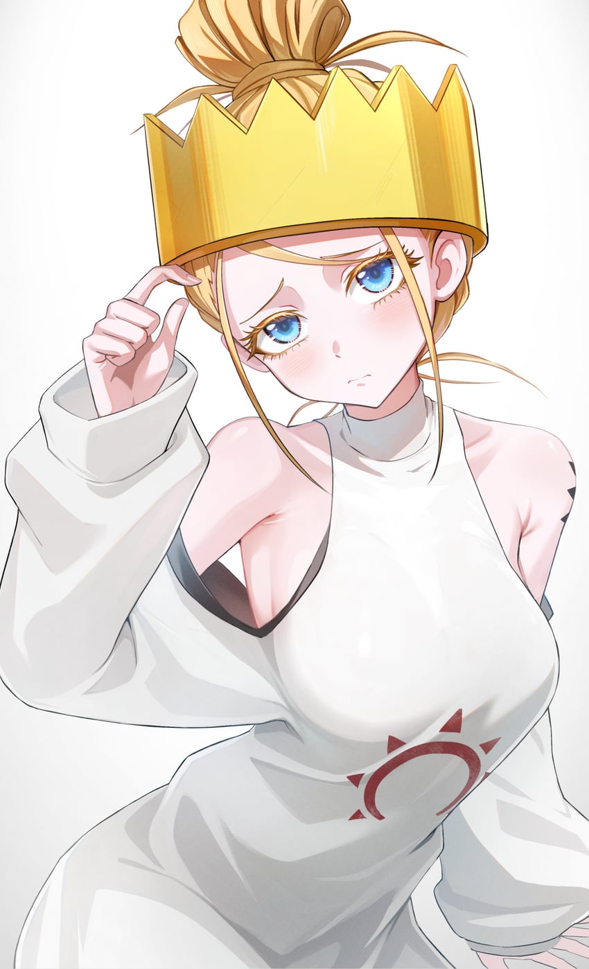 炎炎消防队、妊神星 1名女孩 露肩 金发 蓝眼 乳房