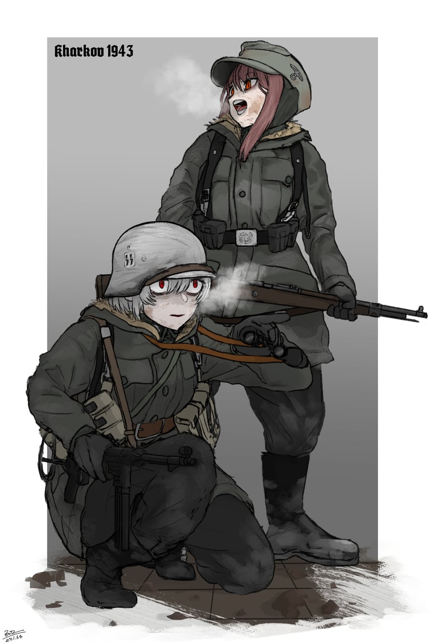 原创 1943 2名女孩 弹药袋 腰带 腰带扣