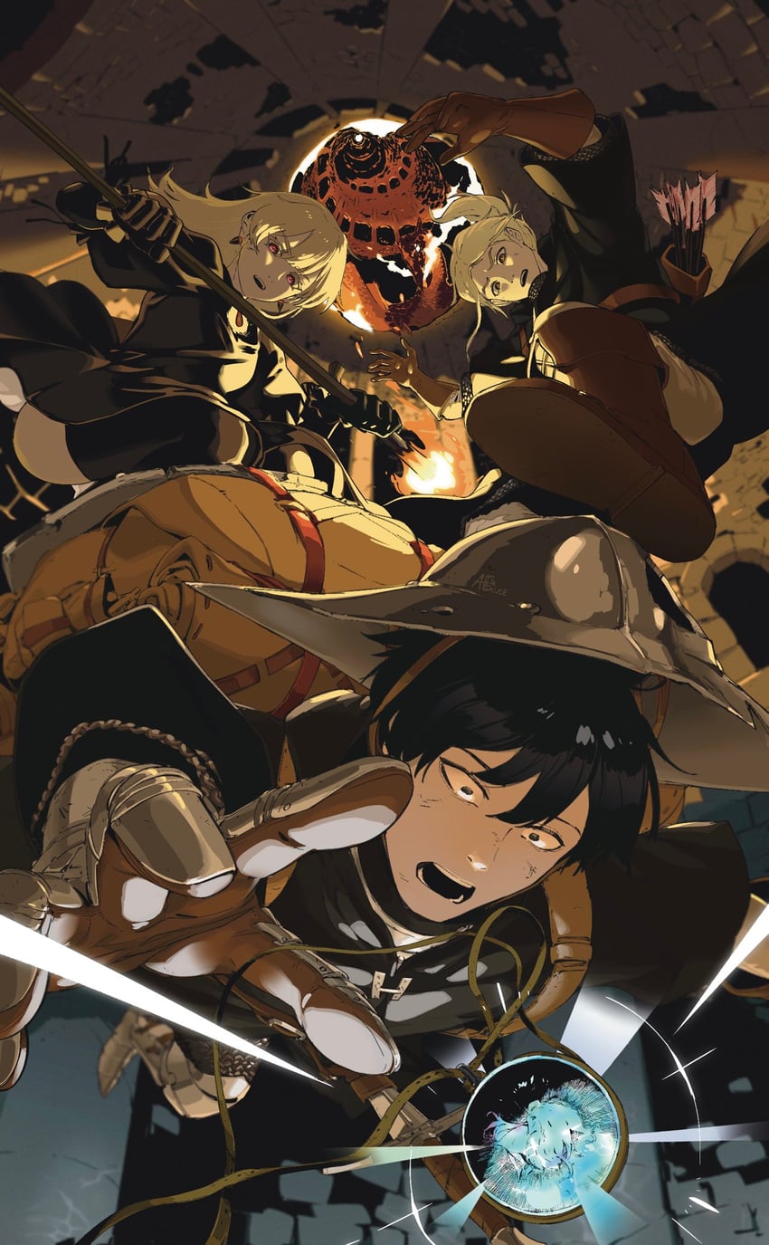 高塔地牢、eriquo (tower dungeon)、莉莉森 (塔之地下城) 2个男孩 2名女孩 铠甲 箭 背包