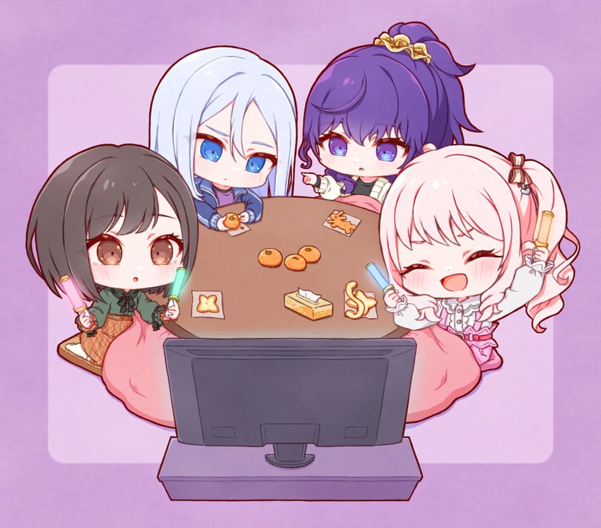 世界计划、晓山瑞希、朝比奈真冬 1个其他角色 25点，在Nightcord。 (世界计划) 3人女子 :D 惊讶