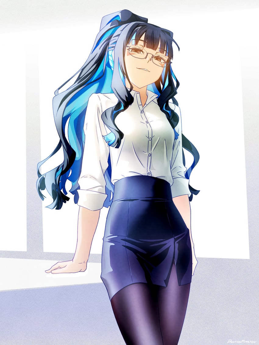 Fate/Grand Order、Fate系列、特诺奇蒂特兰 (Fate) 1名女孩 黑发 黑色裙子 蓝发 乳房