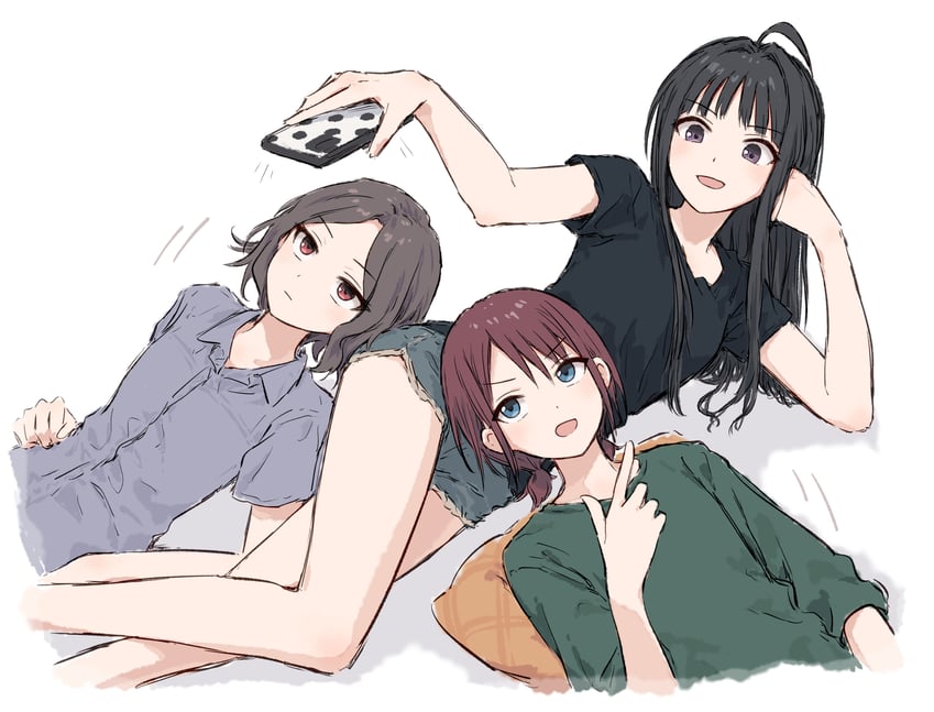 少女乐队的呐喊、安和昴、海老冢智 3人女子 :D 呆毛 黑发 黑衬衫