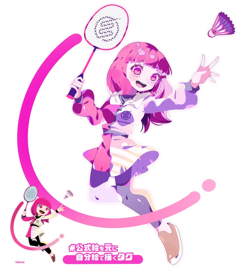任天堂Switch运动、运动伙伴 (任天堂) 1名女孩 :D 球 黑连裤袜 齐刘海