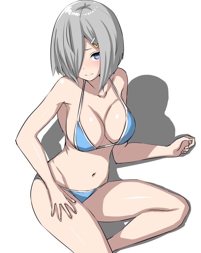 舰队Collection、滨风 (舰队Collection) 1名女孩 比基尼 蓝色比基尼 蓝眼 乳房