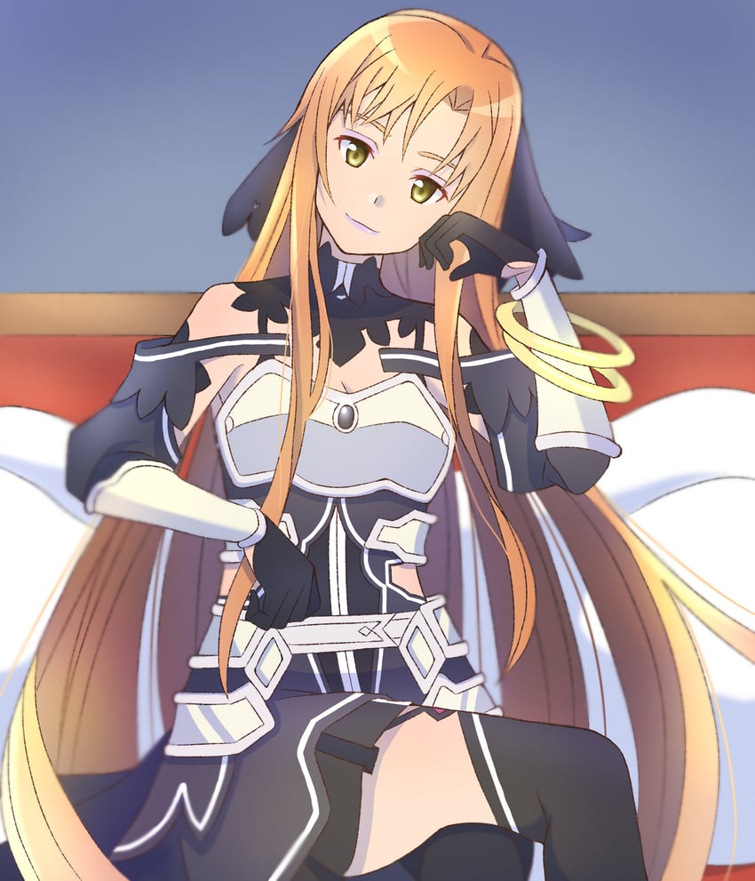 刀剑神域、刀剑神域：Alicization、刀剑神域：爱丽丝篇 异界战争 1名女孩 异色 异色瞳 铠甲 露肩