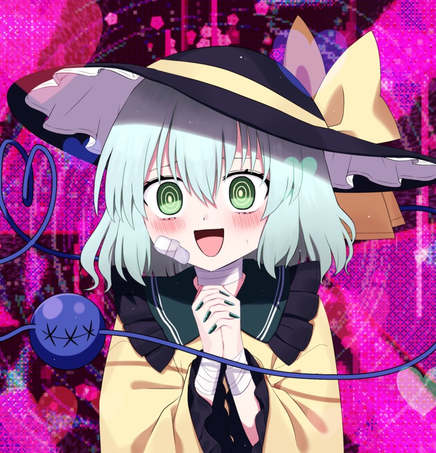 东方Project、古明地恋 1名女孩 缠绷带的脖子 缠绷带的手腕 绷带 创可贴