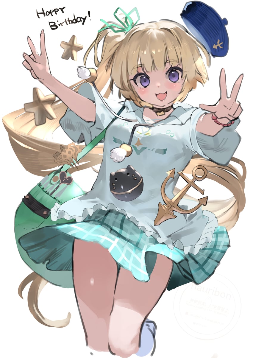 少女创造、马奈（少女创造） 1名女孩 猫脸笑 :D 锚 水袋