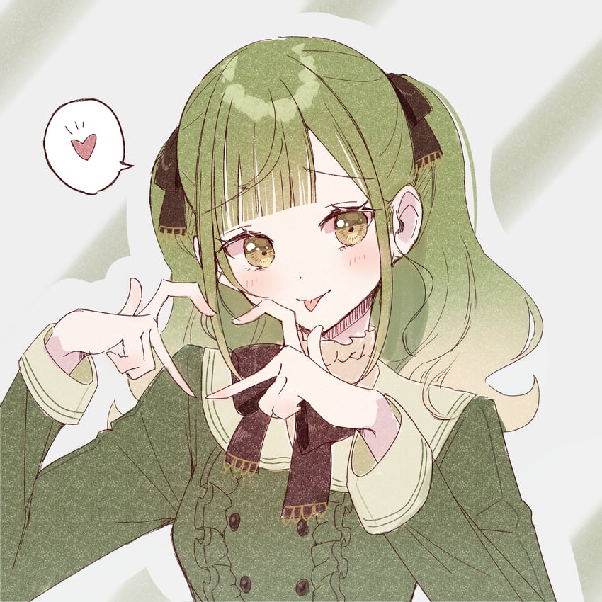 原创 1名女孩 :p 齐刘海 脸红 蝴蝶结