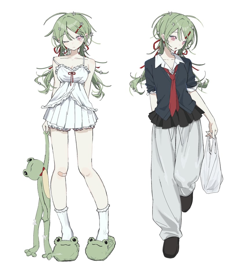 原创 1名女孩 惊讶 包 黑衬衫 黑鞋