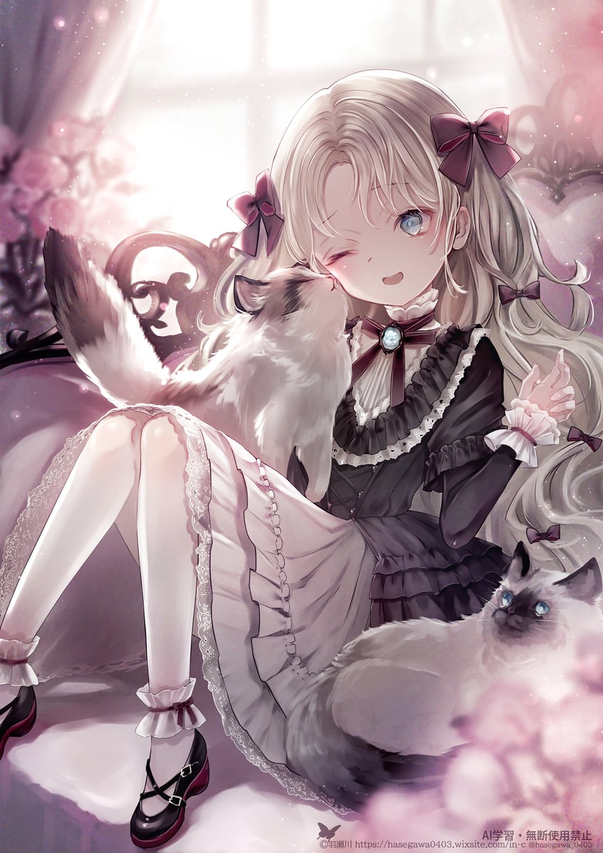 原创 1名女孩 :D 微笑 作者名 黑色连衣裙
