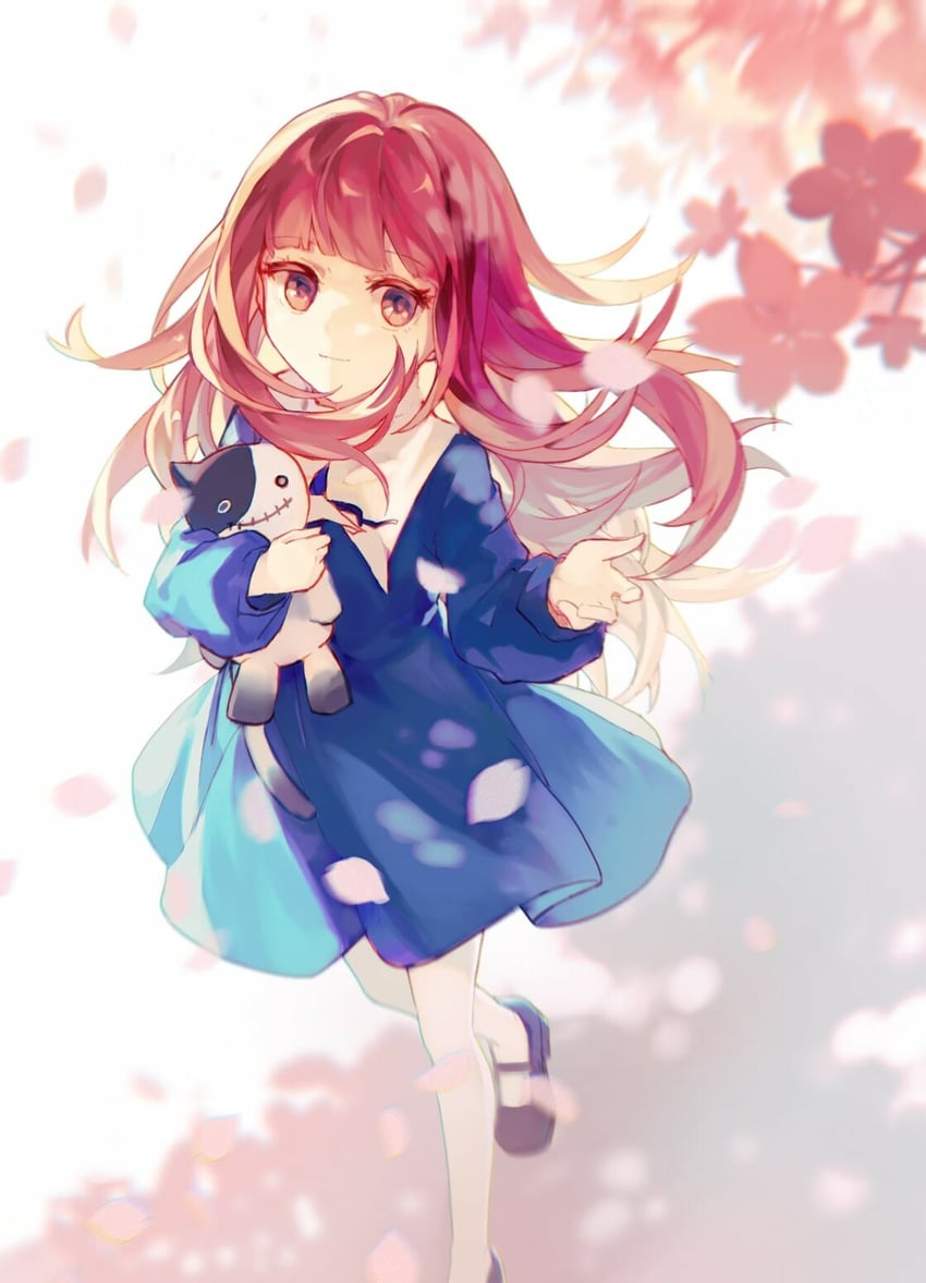 Deemo、爱丽丝 (Deemo) 1名女孩 棕眼睛 棕发 樱花 连衣裙