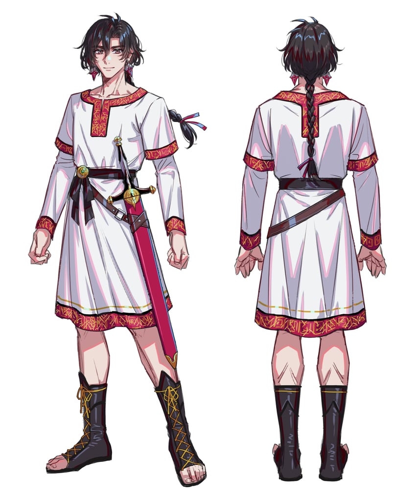 Fate/Grand Order、Fate系列、君士坦丁十一世 (Fate) 1名男孩 黑发 辫子 辫子马尾 棕眼睛