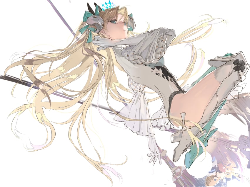 Fate/Grand Order、Fate系列、艾蕾什基伽尔 (Fate) 1名女孩 不对称鞋履 金发 蓝眼 卷角