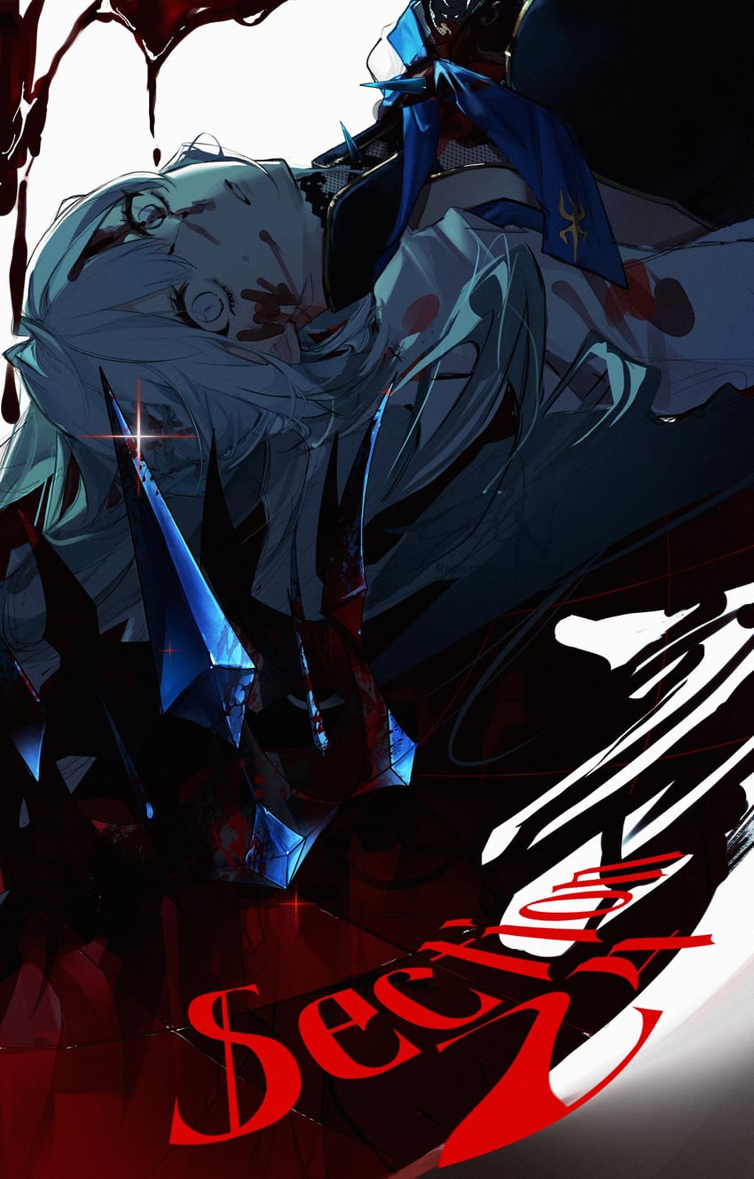 Fate/Grand Order、Fate系列、摩根勒菲 (Fate) 1名女孩 流血 血 衣服上的血迹 脸上带血