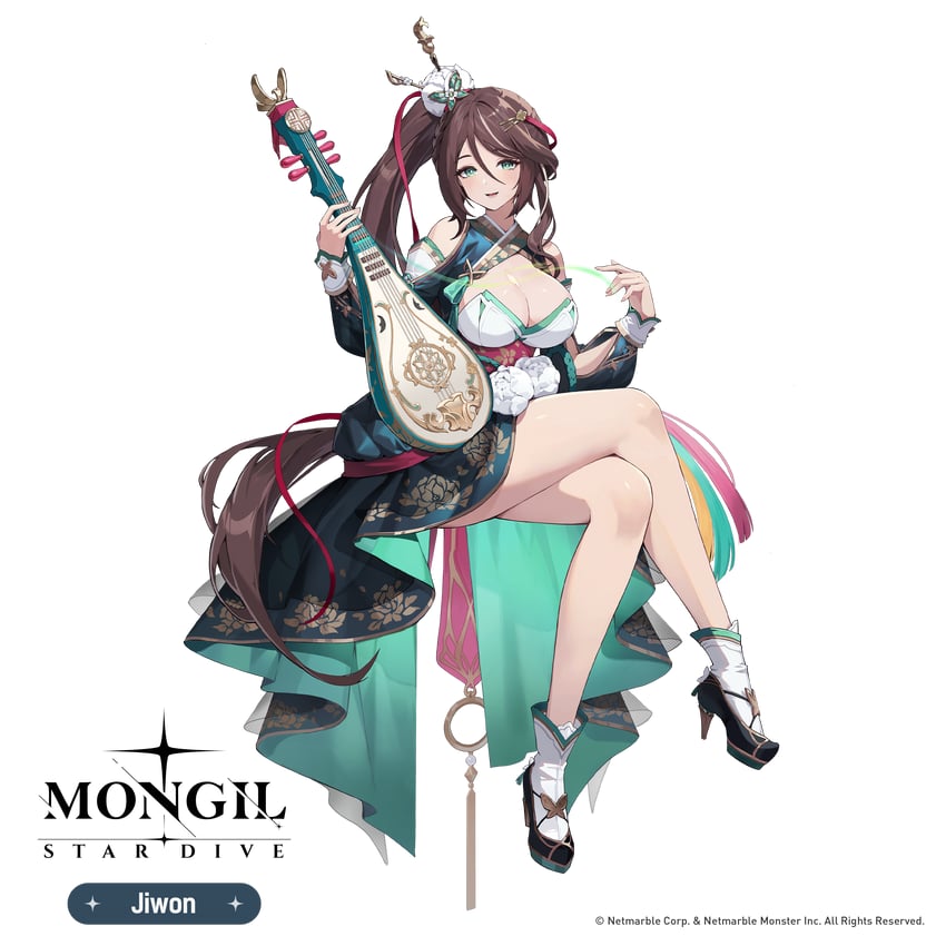 怪物驯服者：星潜、jiwon (mongil: star dive) 1名女孩 :D 露肩设计 露肩 黑鞋