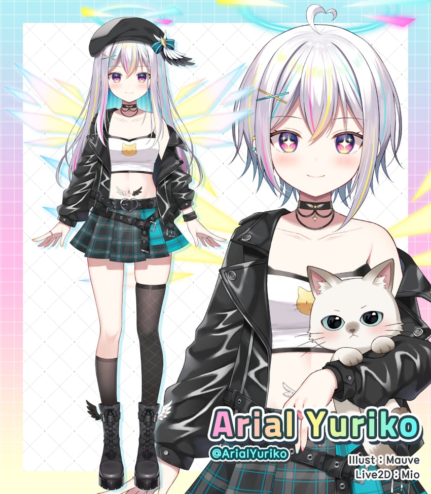 个人势虚拟主播、arial yuriko +_+ 1名女孩 呆毛 动物 作者名