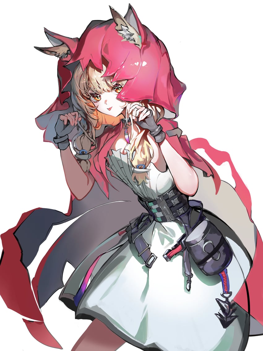 明日方舟、明日方舟：终末地、罗斯 (明日方舟) 1名女孩 兽耳毛 兽耳 腰带 金发