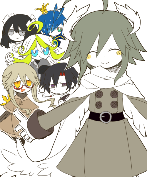 海底囚人、elux (funamusea)、Etihw 腰带 黑发 金发 蓝色披风 蓝眼