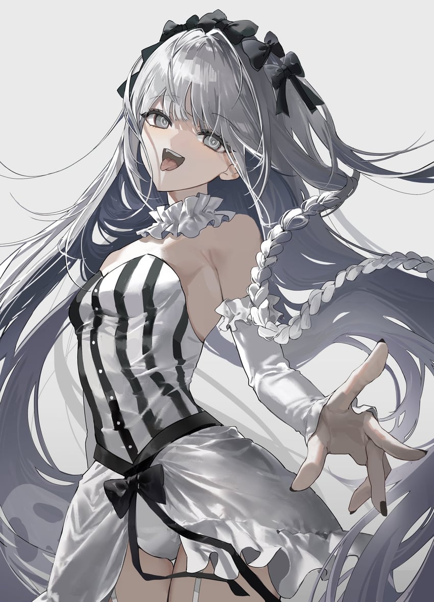 Fate/strange Fake、Fate系列、弗兰切斯卡·普雷拉蒂 (Fate) 1名女孩 黑色指甲 黑色丝带 辫子 项圈