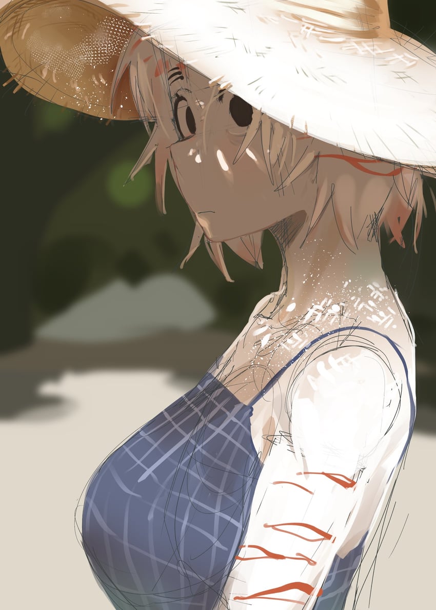 原创 1名女孩 黑瞳 模糊 模糊背景 闭嘴