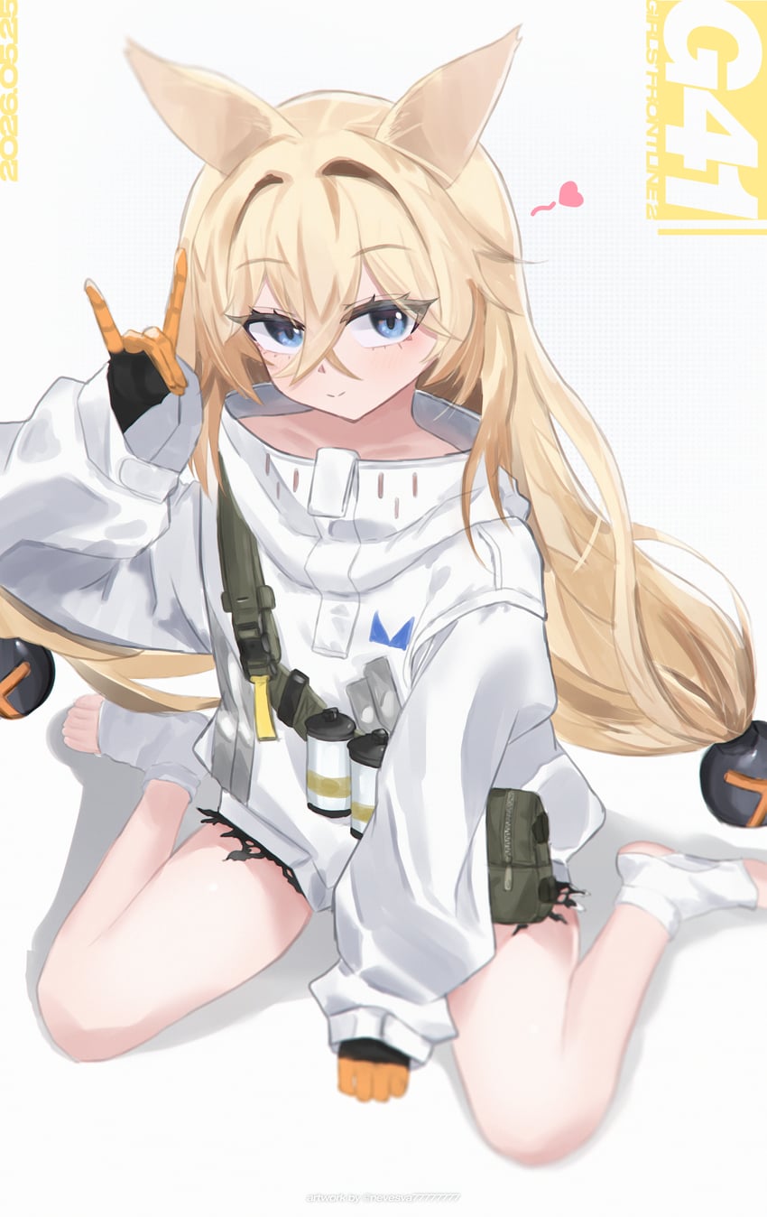 少女前线、少女前线2：追放、G41 (少女前线) 1名女孩 兽耳 金发 蓝眼 角色名称