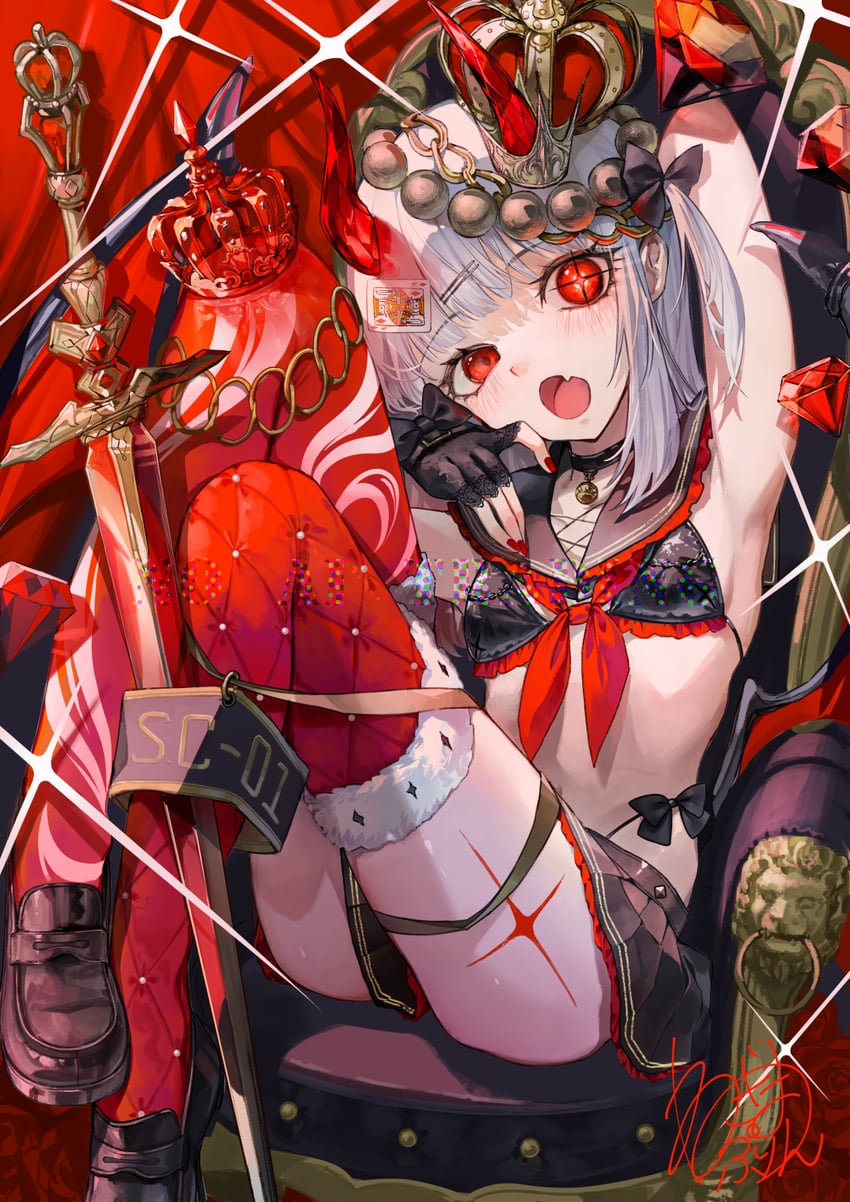 原创 1名女孩 腋下 铃铛 比基尼 黑色手套