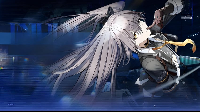 少女前线、少女前线2：追放、莉娃 (少女前线2：追放) 1名女孩 乳房 棕发 闭嘴 手指放嘴边